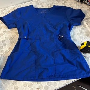 Cherokee Luxe Small Navy Blue Short Sleeve V Neck Scrub Top